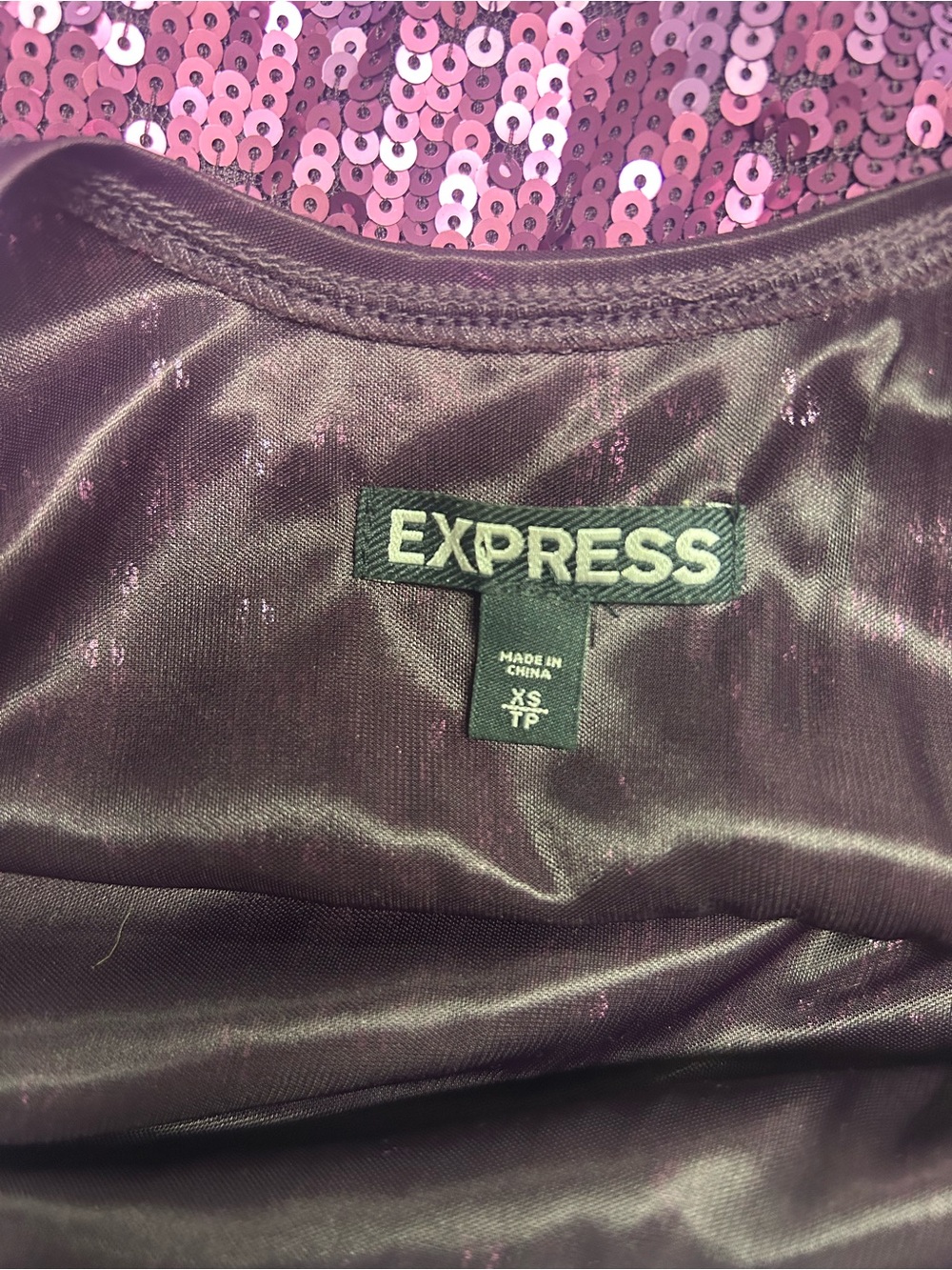 Express Purple Ombre Sequin Mini Tank Dress XS - Picture 9 of 9